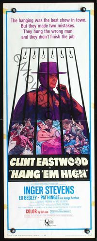 3j498 HANG 'EM HIGH insert '68 Clint Eastwood, they hung the wrong man and didn't finish the job!