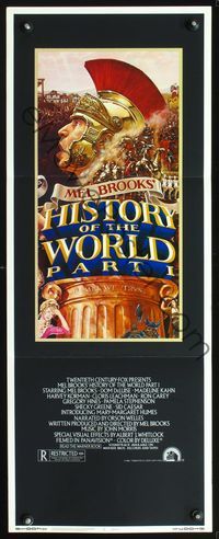 3j511 HISTORY OF THE WORLD PART I insert poster '81 artwork of gladiator Mel Brooks by John Alvin!