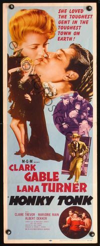 3j518 HONKY TONK insert movie poster R55 many wonderful images of Clark Gable & sexiest Lana Turner!