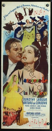 3j607 MASQUERADE IN MEXICO insert '46 close-up of romantic Dorothy Lamour & Arturo de Cordova!