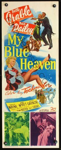 3j628 MY BLUE HEAVEN insert '50 great art of sexy Betty Grable showing her legs & Dan Dailey too!