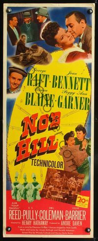 3j639 NOB HILL insert movie poster '45 George Raft, pretty Joan Bennett, Vivian Blaine, Alan Reed