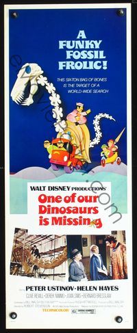 3j649 ONE OF OUR DINOSAURS IS MISSING insert '75 Disney, a funky fossil frolic, great artwork!