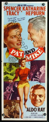 3j657 PAT & MIKE insert poster '52 Not much meat on Katharine Hepburn but what there is, is choice!