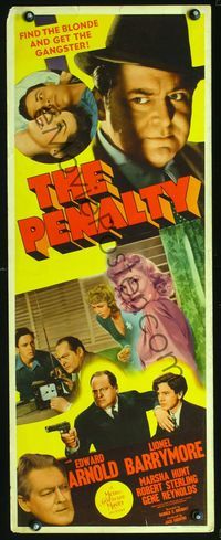 3j659 PENALTY insert movie poster '41 Edward Arnold needs to find the blonde & get the gangster!