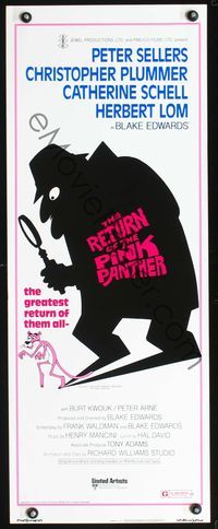 3j692 RETURN OF THE PINK PANTHER insert poster '75 Peter Sellers as Inspector Jacques Clouseau!