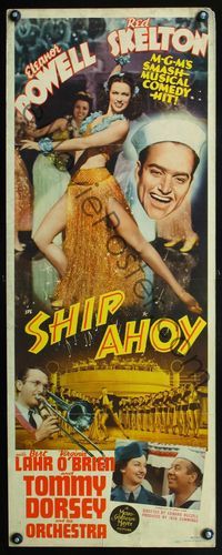 3j715 SHIP AHOY insert '42 sexiest full-length Eleanor Powell, sailor Red Skelton, Tommy Dorsey