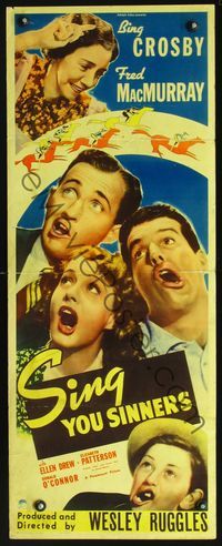 3j721 SING YOU SINNERS insert '38 Bing Crosby, Fred MacMurray, Ellen Drew, young Donald O'Connor!