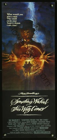 3j729 SOMETHING WICKED THIS WAY COMES signed insert poster '83 by writer Ray Bradbury, D. Grow art!