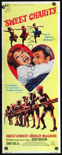 3j752 SWEET CHARITY insert movie poster '69 Bob Fosse musical starring Shirley MacLaine!