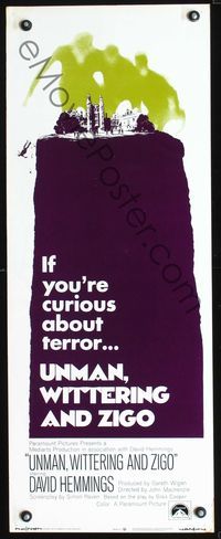 3j781 UNMAN, WITTERING & ZIGO insert movie poster '71 David Hemmings, Douglas Wilmer, Tony Haygarth