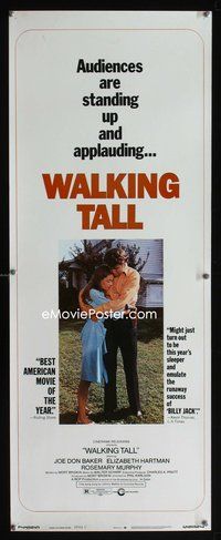 3j789 WALKING TALL style C insert movie poster '73 Joe Don Baker as Buford Pusser, classic!