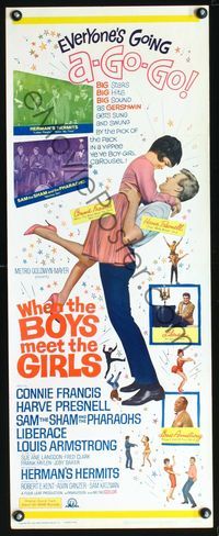 3j796 WHEN THE BOYS MEET THE GIRLS insert '65 Connie Francis, Herman's Hermits, Louis Armstrong!