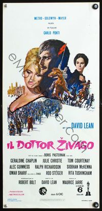 3j075 DOCTOR ZHIVAGO Italian locandina R70s Omar Sharif, Julie Christie, David Lean, Terpning art!
