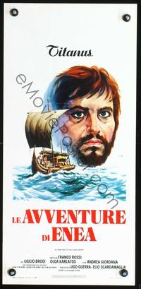 3j090 ENEIDE Italian locandina movie poster R74 Sitafini art of Giulio Brogi & wild ship at sea!