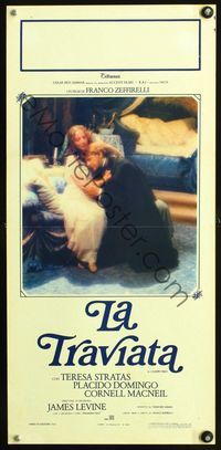 3j165 LA TRAVIATA Italian locandina movie poster '83 Placido Domingo, great romantic image, opera!