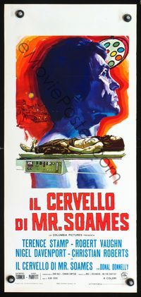3j189 MIND OF MR. SOAMES Italian locandina '70 Terence Stamp, Robert Vaughn, Davenport, cool art!