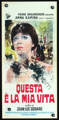 3j198 MY LIFE TO LIVE Italian locandina '62 Jean-Luc Godard's Vivre sa Vie, Anna Karina by Donelli!