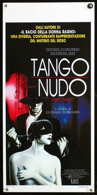 3j200 NAKED TANGO Italian locandina poster '91 super sexy art of Vincent D'Onofrio w/Mathilda May!