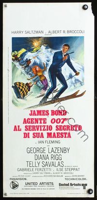 3j204 ON HER MAJESTY'S SECRET SERVICE Italian locandina '70 art of George Lazenby as James Bond 007