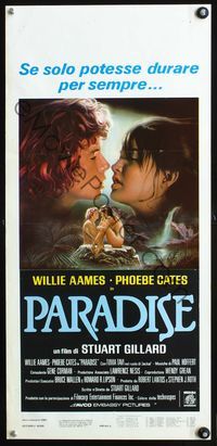 3j211 PARADISE Italian locandina movie poster '82 art of young lovers Phoebe Cates & Willie Aames!