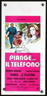 3j215 PIANGE IL TELEFONO Italian locandina '74 Domenico Modugno, Francesca Guadagno, cool art!