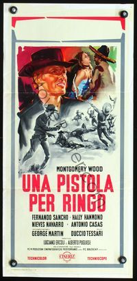 3j217 PISTOL FOR RINGO Italian locandina poster '65 Una Pistola per Ringo, different Ciriello art!