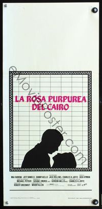 3j222 PURPLE ROSE OF CAIRO Italian locandina poster '85 Woody Allen, cool romantic silhouette image!