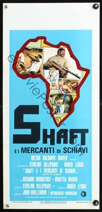 3j249 SHAFT IN AFRICA Italian locandina poster '73 Richard Roundtree, cool Africa montage design!