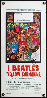 3j298 YELLOW SUBMARINE Italian locandina poster R70s wonderful different psychedelic art of Beatles!