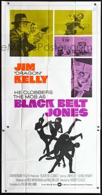 3k337 BLACK BELT JONES int'l 3sheet '74 Jim Kelly, Scatman Crothers, cool different kung fu art!