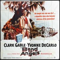 3k010 BAND OF ANGELS six-sheet poster '57 Clark Gable buys beautiful slave mistress Yvonne De Carlo!