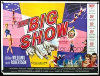 3k131 BIG SHOW British quad '61 Esther Williams, cool completely different circus art by Chantrell!