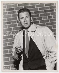 3m024 ANTHONY QUAYLE 8x10 movie still '60s great close portrait in trench coat holding cigarette!