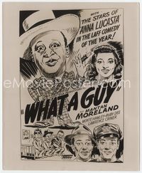3m483 WHAT A GUY 8x10 movie still '48 cool poster artwork of Mantan Moreland with hat & cigar!