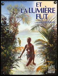 3o182 AND THEN THERE WAS LIGHT French 15x21 poster '89 Et la lumiere fut, Raffin art of native girl!