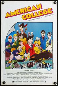 3o183 ANIMAL HOUSE French 15x23 movie poster '78 John Belushi, Landis classic, different cast art!