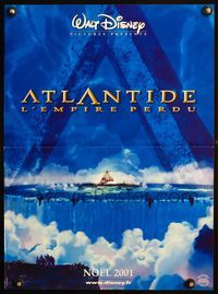3o184 ATLANTIS THE LOST EMPIRE teaser French 15x21 poster '01 Walt Disney, different movie art!