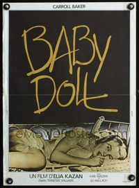 3o185 BABY DOLL French 15x21 R70s Elia Kazan, classic image of sexy troubled teen Carroll Baker!