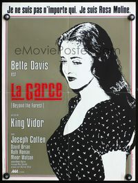 3o191 BEYOND THE FOREST French 15x21 R80s cool art, nobody's as good as Bette Davis when she's bad!