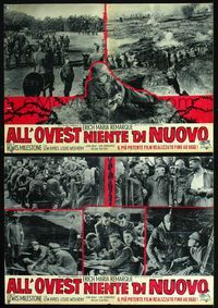 3o387 ALL QUIET ON THE WESTERN FRONT 2 Italian photobusta posters R60s Lew Ayres, cool WWI images!