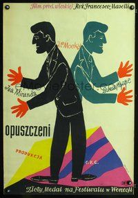 3o632 ABANDONED Polish 23x33 movie poster '58 great Antoni Pucek art of men doing the robot!