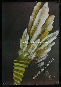 3o590 O SLAVE A TRAVE Polish movie poster '86 dark Nowinski art of stairs w/feathers!