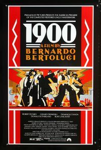 3p014 1900 one-sheet movie poster R91 Bernardo Bertolucci, Robert De Niro, cool Doug Johnson art!