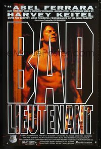 3p068 BAD LIEUTENANT one-sheet movie poster '92 Abel Ferrara, huge close up of nude Harvey Keitel!