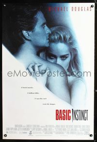 3p071 BASIC INSTINCT one-sheet movie poster '92 Michael Douglas, killer Sharon Stone, Paul Verhoeven