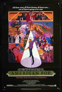 3r047 AMERICAN POP one-sheet movie poster '81 cool rock & roll art by Wilson McClean & Ralph Bakshi!