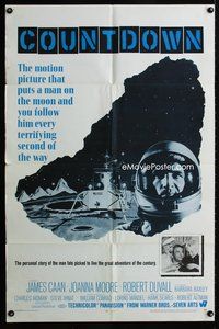 3r187 COUNTDOWN 1sheet '68 Robert Altman, spaceman James Caan in the great adventure of the century!