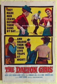 3r203 DALTON GIRLS one-sheet '57 sexy bad cowgirl Merry Anders made men crawl before her guns!
