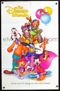 3r241 DISNEY AFTERNOON one-sheet '90s TV great art for kid's of Goofy, Darkwing Duck & Chipmunks!